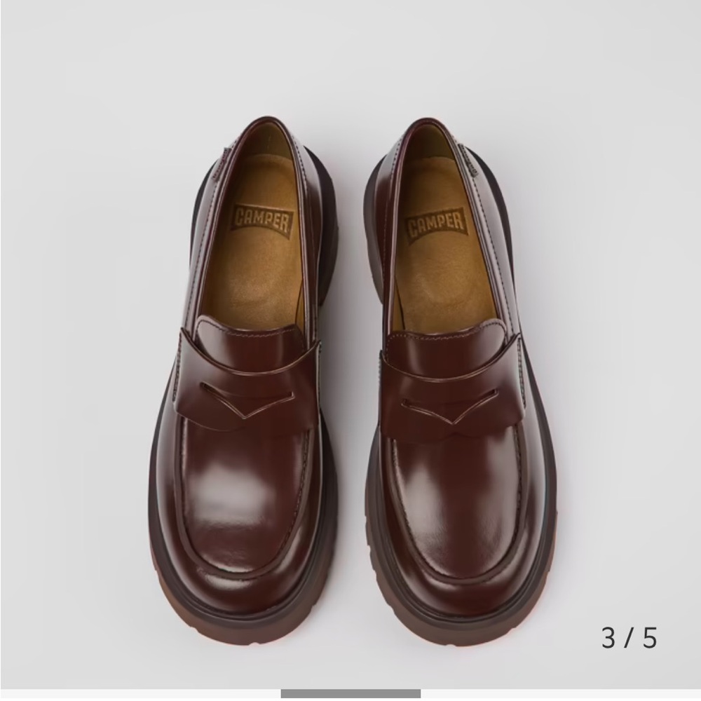 Brown/Burgundy Chunky Loafers for Women EU 37